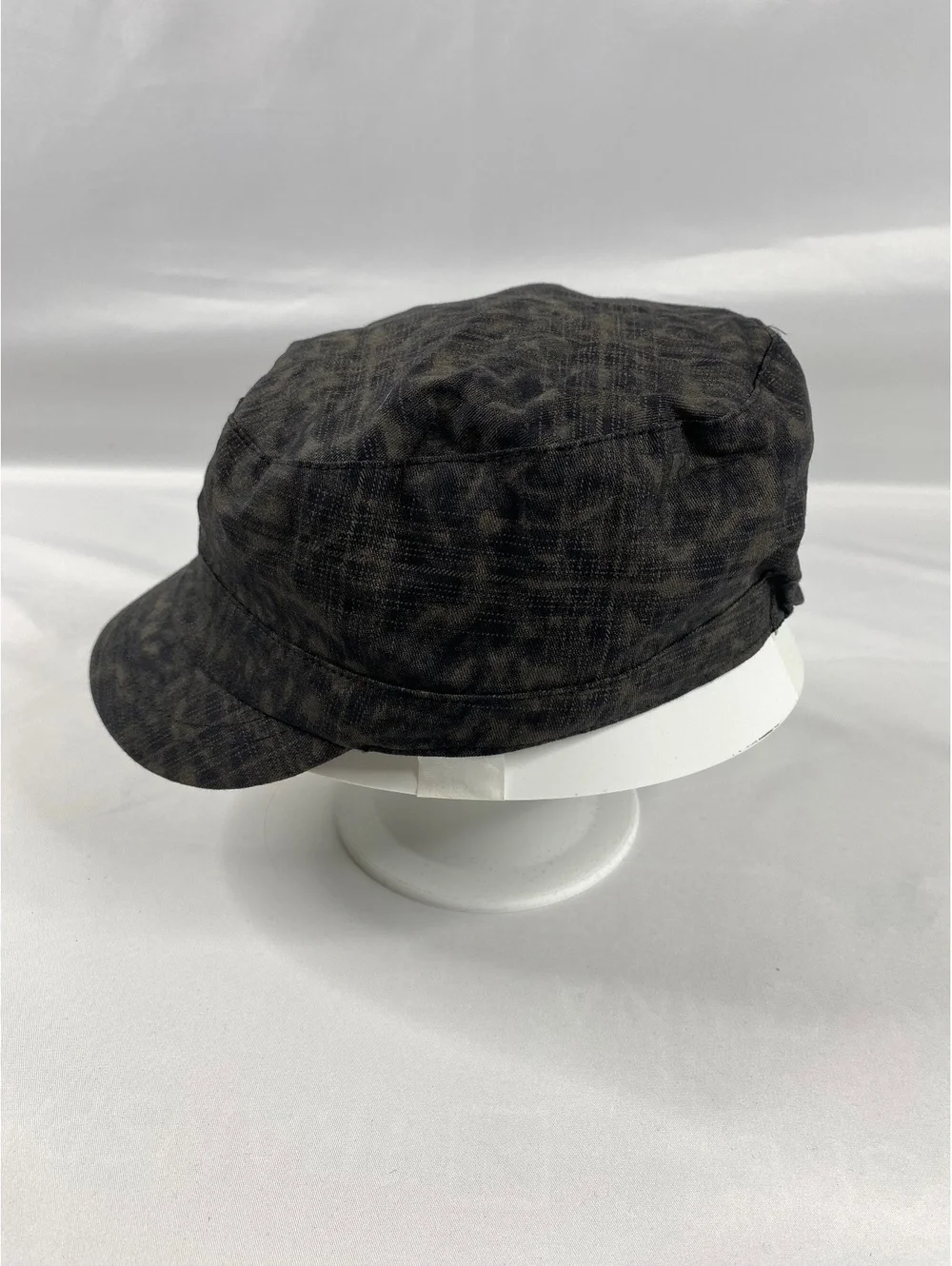 Womens Camo Black Brown Patterned Military Cadet Cap Casual